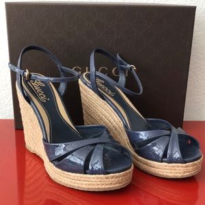 Gucci Wedge Espadrille Sandals
